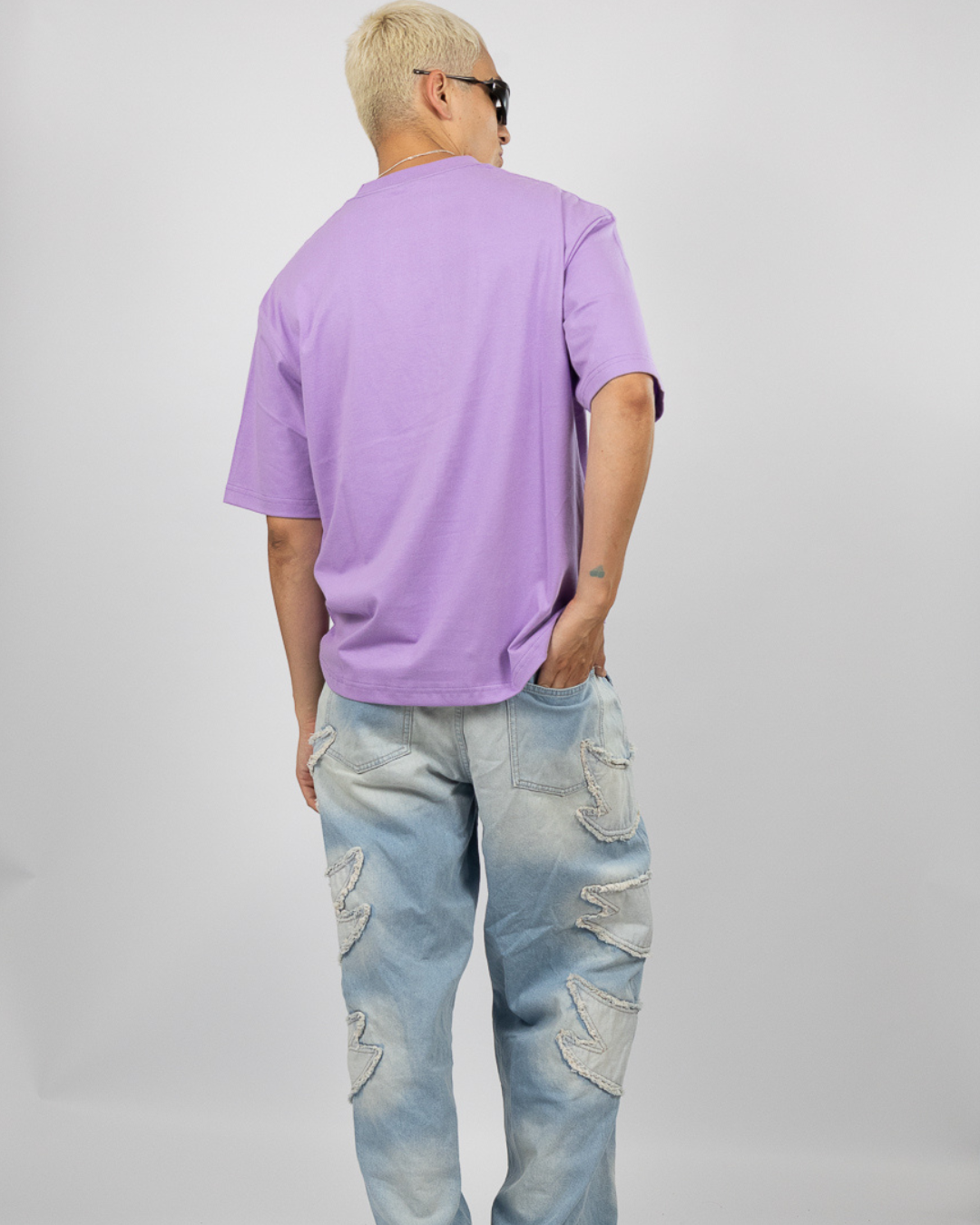 POLO OVERSIZE LILA - 100% ALGODON JERSEY 20/1 REACTIVO