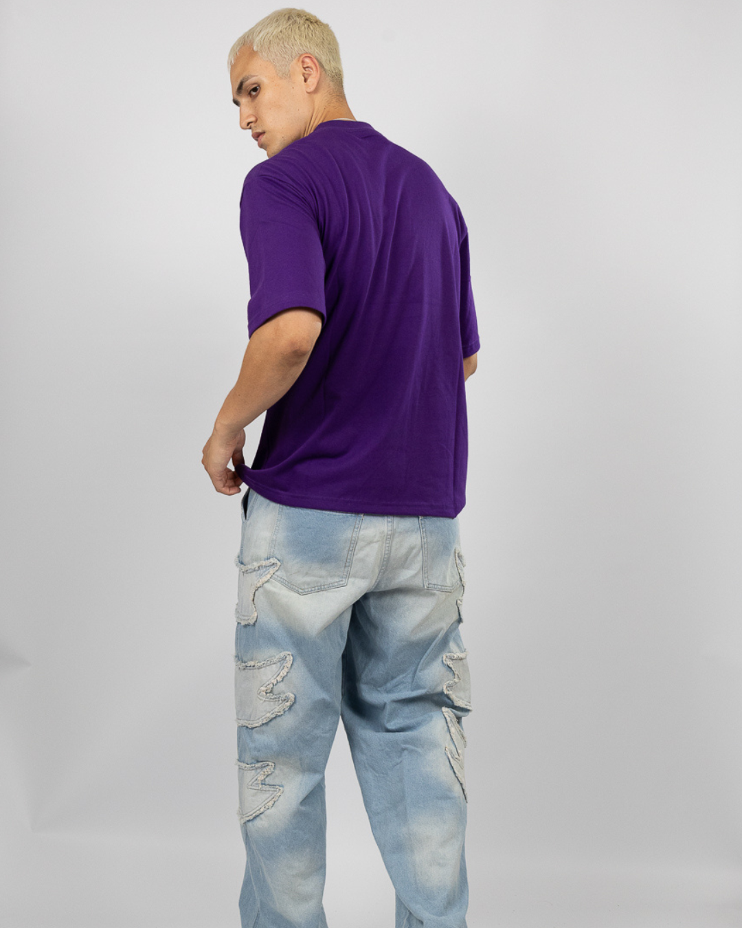 POLO OVERSIZE MORADO - 100% ALGODON JERSEY 20/1 REACTIVO