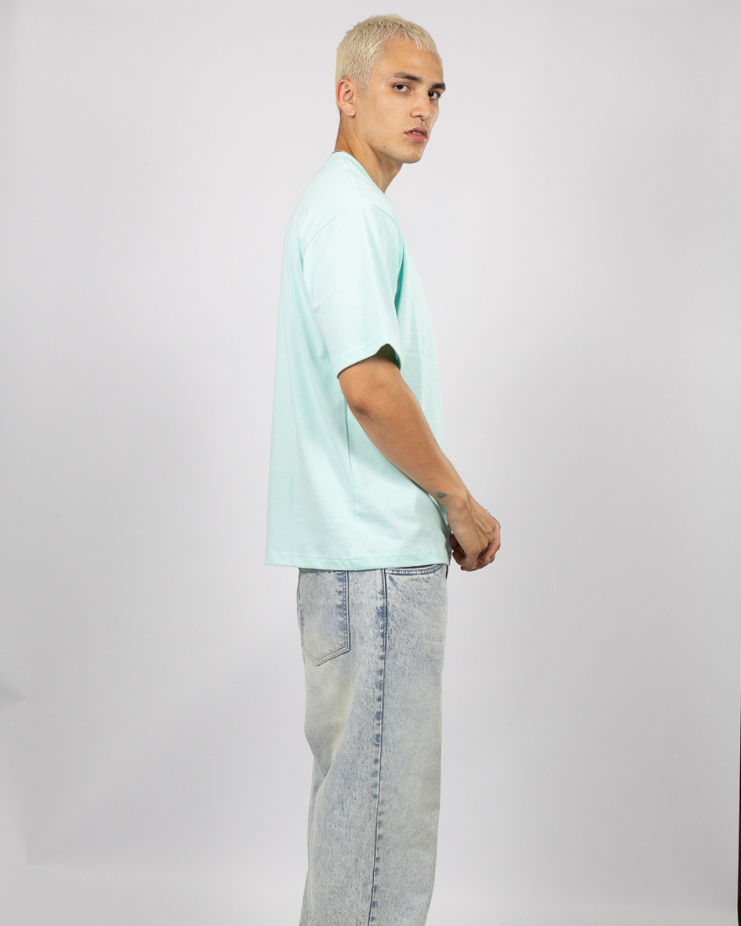POLO OVERSIZE VERDE AGUA - 100% ALGODON JERSEY 20/1 REACTIVO