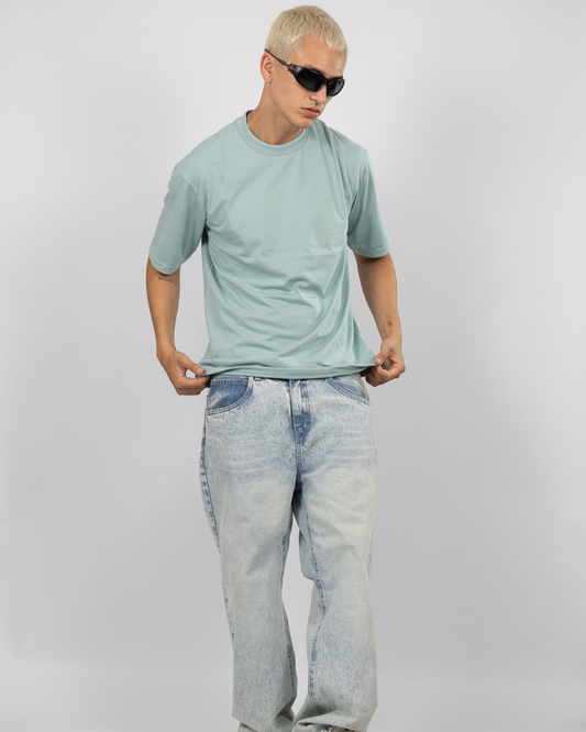 POLO OVERSIZE VERDE CEMENTO - 100% ALGODON JERSEY 20/1 REACTIVO