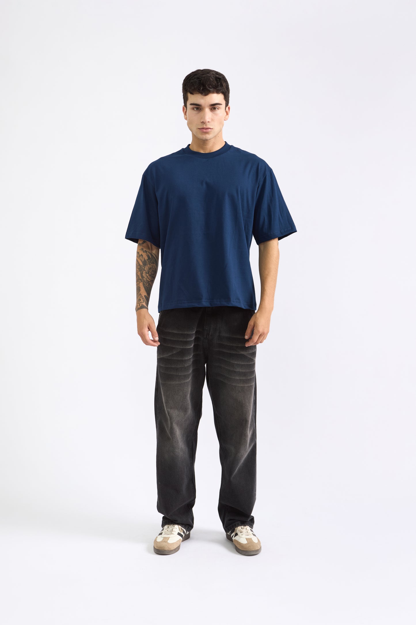 POLO BOXY FIT AZUL ACERO - 100% ALGODON JERSEY 20/1 REACTIVO