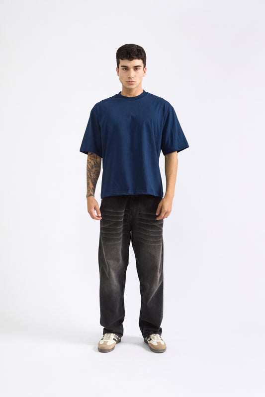 POLO BOXY FIT AZUL ACERO - 100% ALGODON JERSEY 20/1 REACTIVO