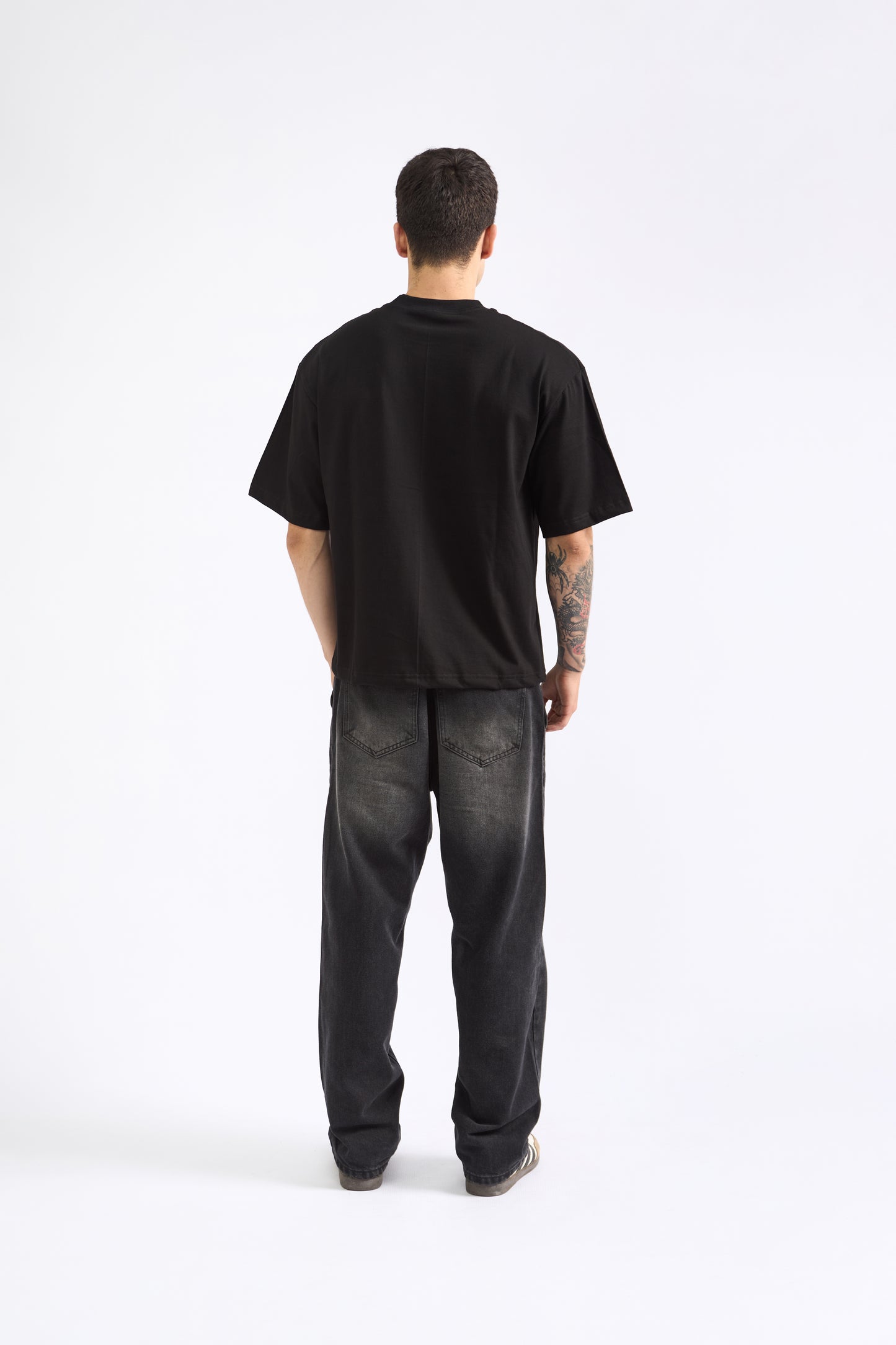 POLO BOXY FIT NEGRO - 100% ALGODON JERSEY 20/1 REACTIVO