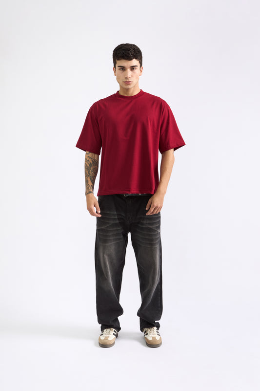 POLO BOXY FIT GUINDA - 100% ALGODON JERSEY 20/1 REACTIVO