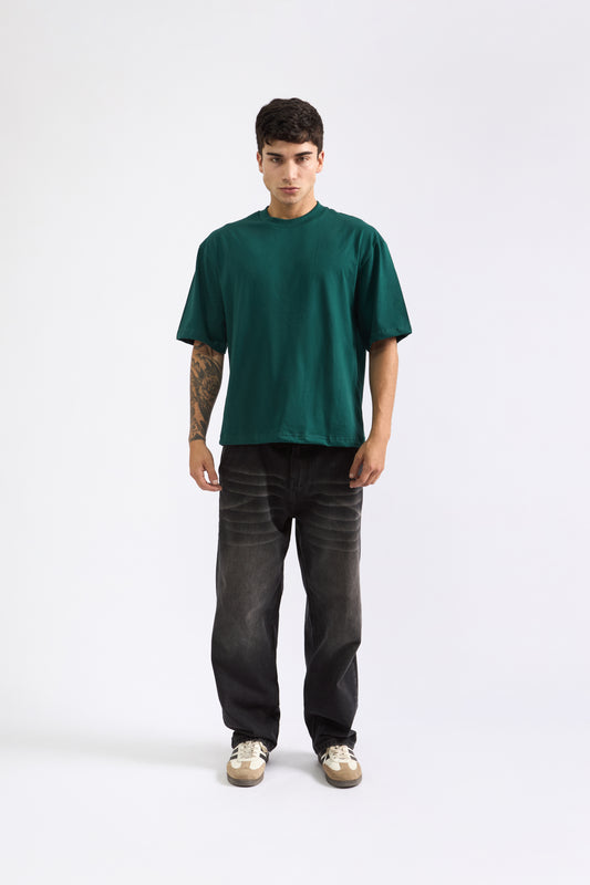POLO BOXY FIT VERDE BOTELLA - 100% ALGODON JERSEY 20/1 REACTIVO