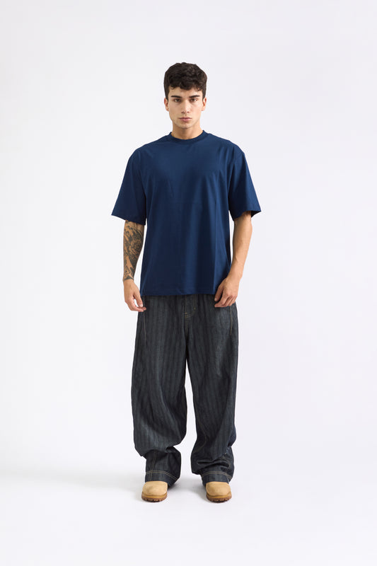 POLO OVERSIZE AZUL ACERO - 100% ALGODON JERSEY 20/1 REACTIVO