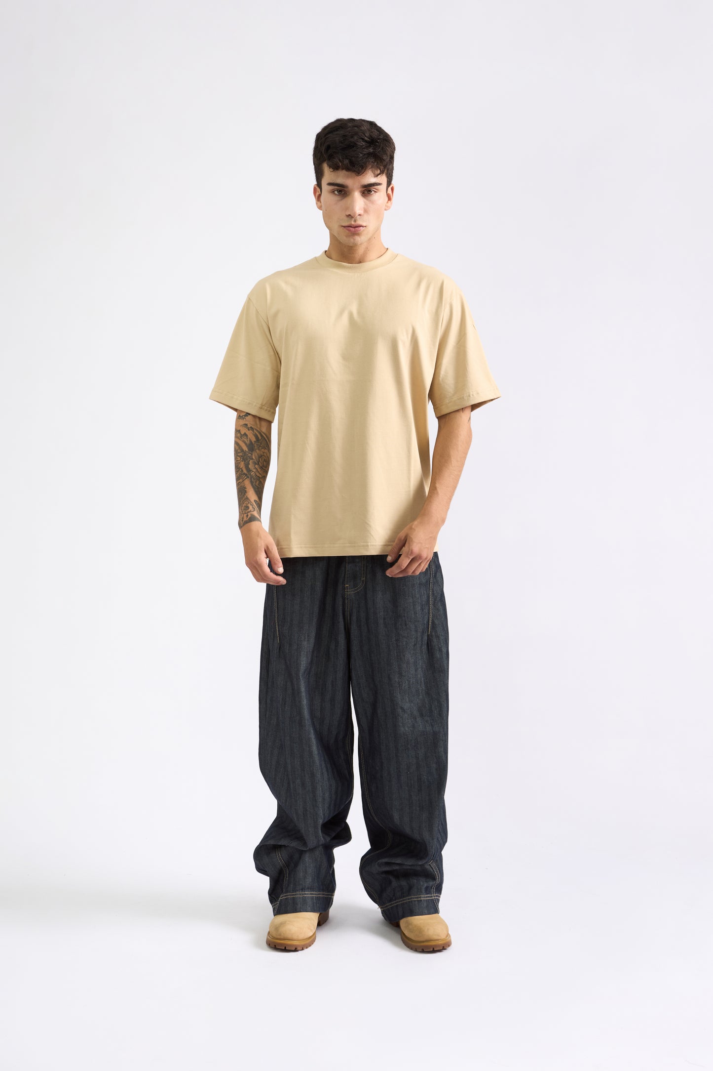 POLO OVERSIZE BEIGE - 100% ALGODON JERSEY 20/1 REACTIVO