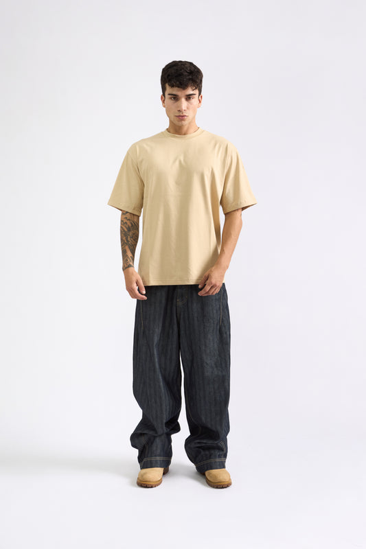 POLO OVERSIZE BEIGE - 100% ALGODON JERSEY 20/1 REACTIVO