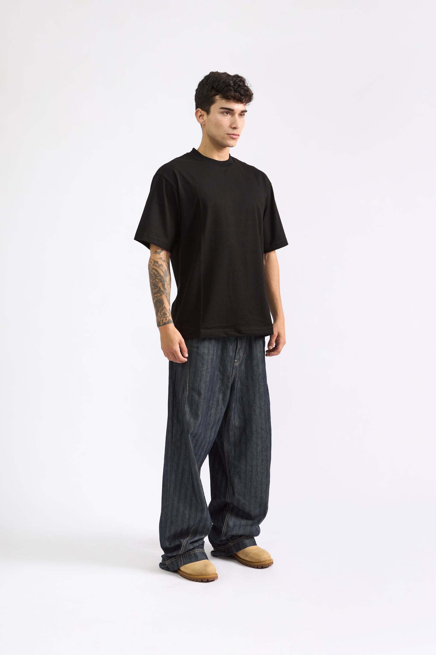 POLO OVERSIZE NEGRO - 100% ALGODON JERSEY 20/1 REACTIVO