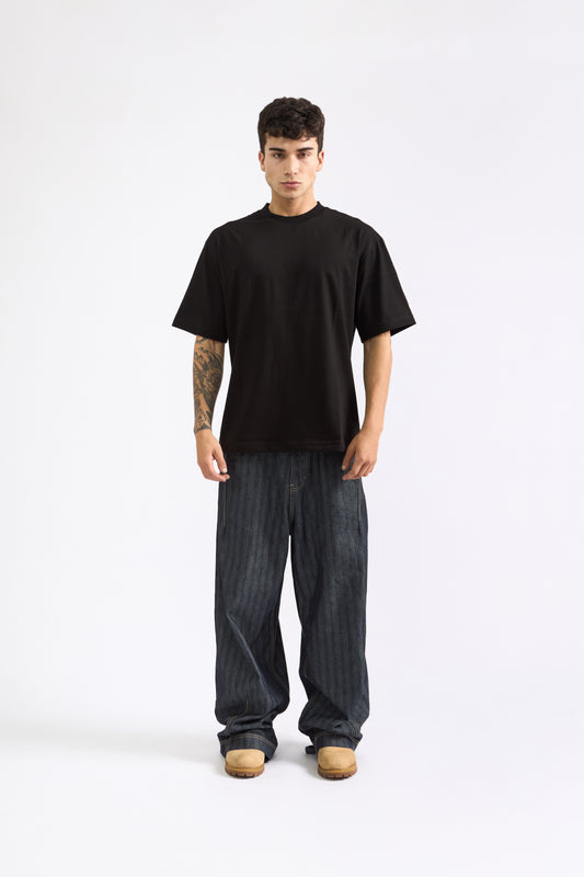 POLO OVERSIZE NEGRO - 100% ALGODON JERSEY 20/1 REACTIVO